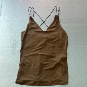 Brown spaghetti strap tank